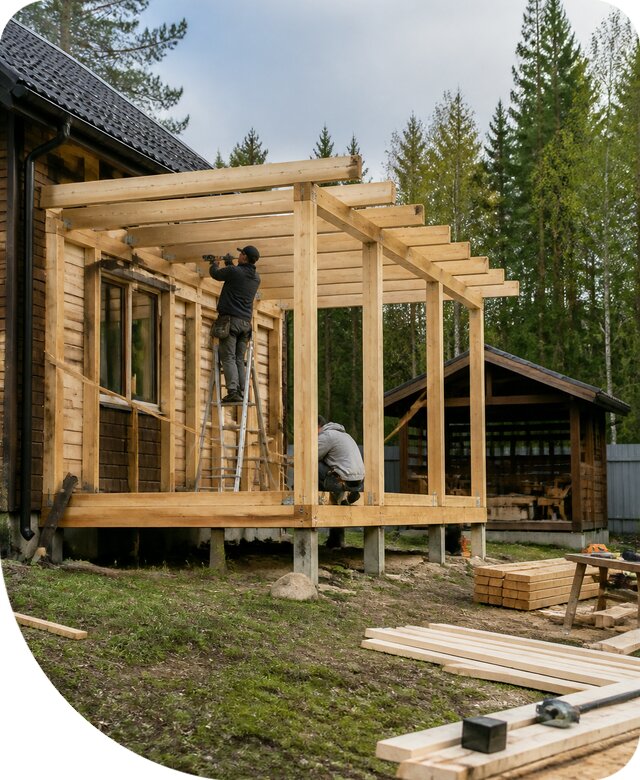 Строительство пристроек и построек на участке в Артёме